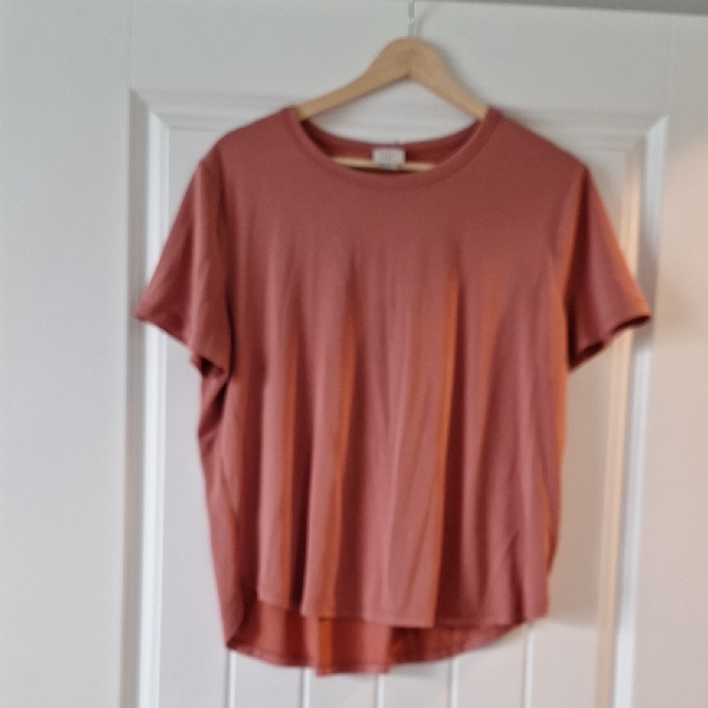 Casual Pastel Blush Short Sleeve Top Size L